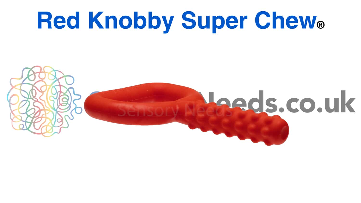 Super Chewy Tube - Red Knobby - UK Stock - Sensory Needs Ltd